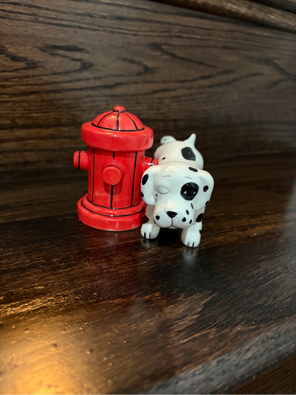 Dalmatian Dog and Fire Hydrant Salt and Pepper Shaker Set